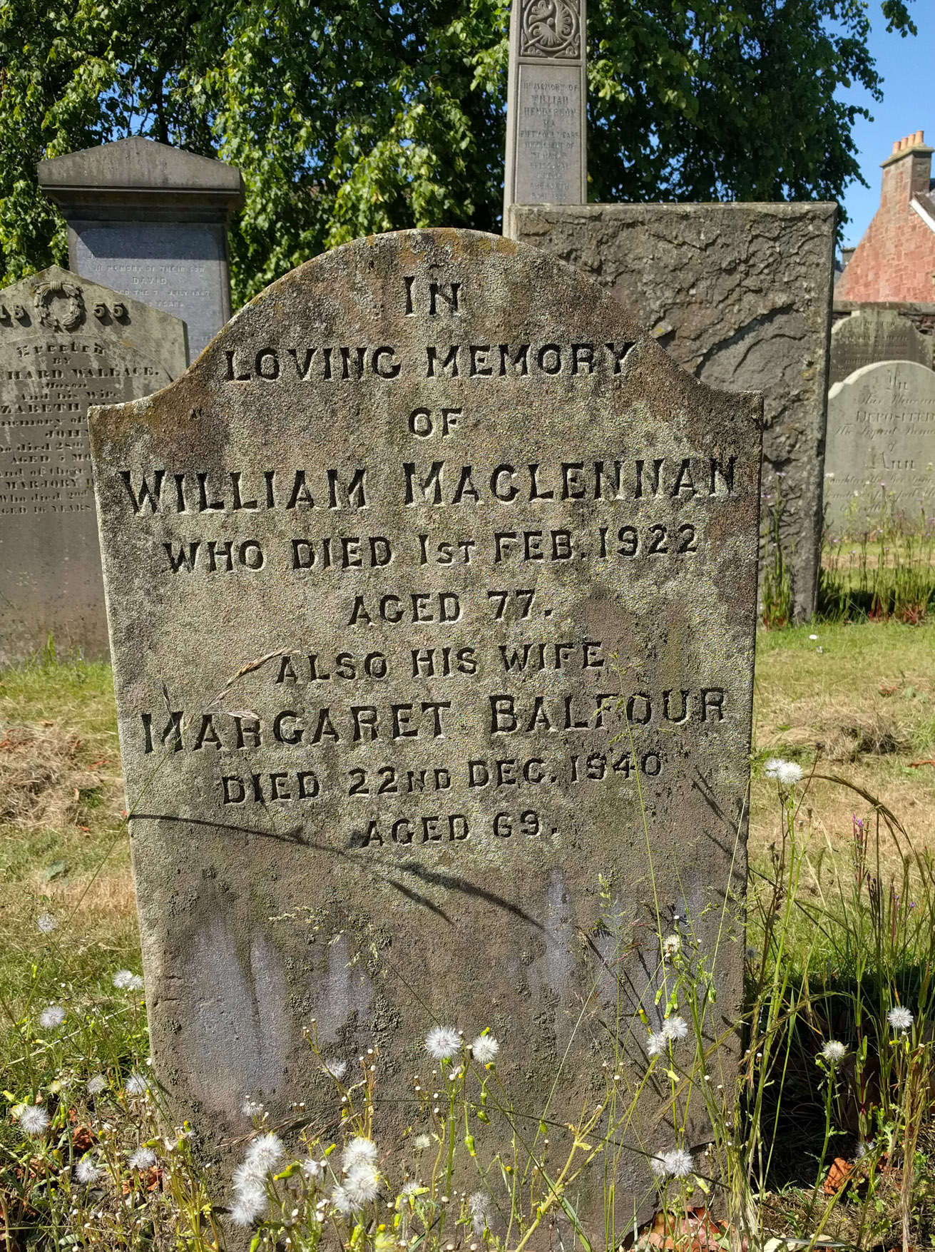 Photo of photos/William MacLennan died 1922 MI Arbroath1